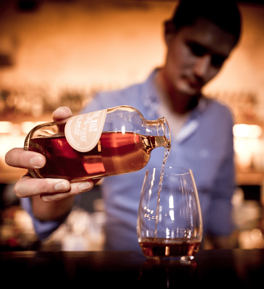 Whisky tasting flight at a premium Perth CBD bar