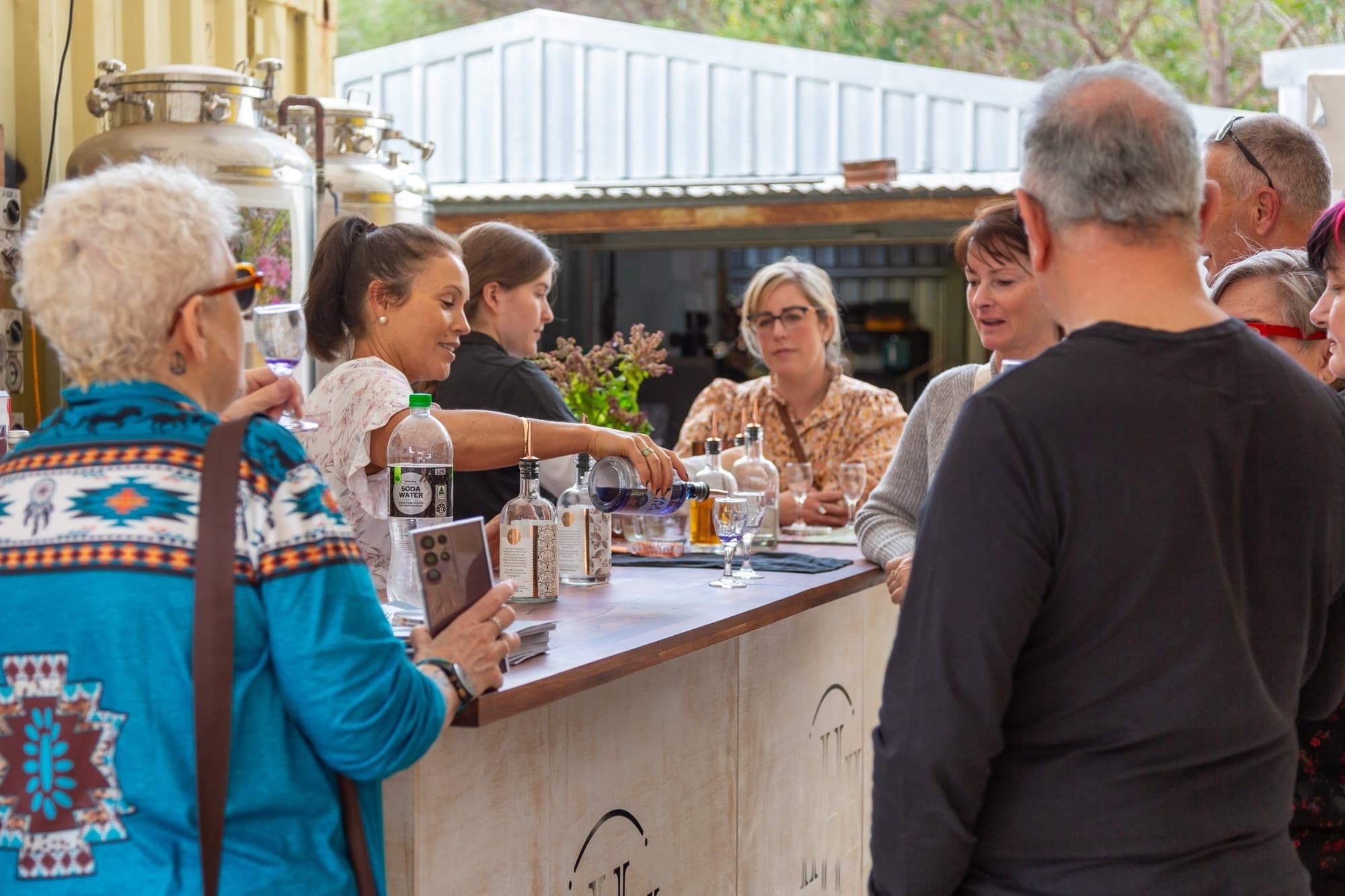 Visitors taking part in a wine tasting at the Bickley Harvest Festival in the Perth Hills