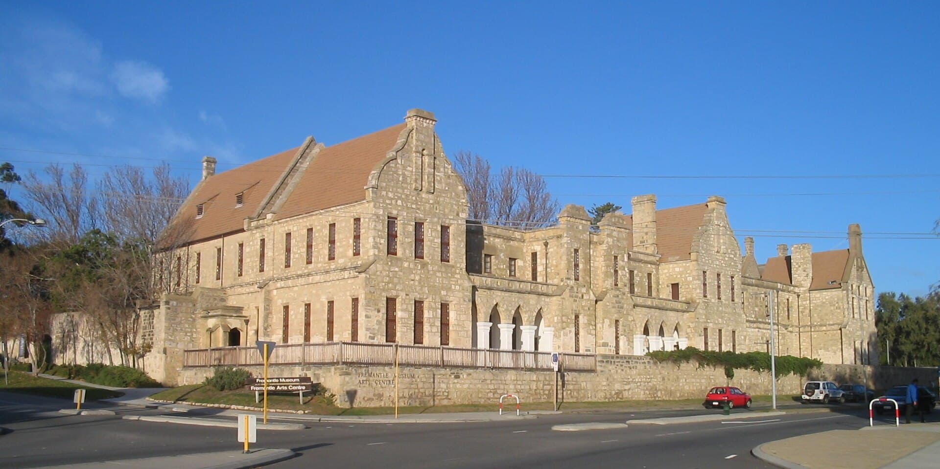 The limestone facade and lawn of Walyalup Fremantle Arts Centre, opening-night venue of 10 Nights in Port